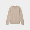 Pull col rond manches longues taupe homme