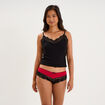 Shorty microfibre avec dentelle rose framboise femme