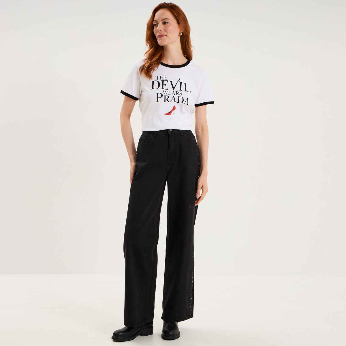 T-shirt coton Le diable en Prada blanc femme
