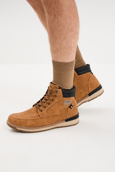 Bottines avec lacets marron clair homme