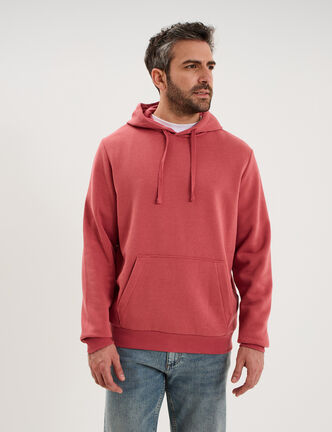 Sweat molleton &agrave; capuche hoodie vieux rose homme