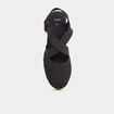 Sandales espadrilles compens&eacute;es noir femme