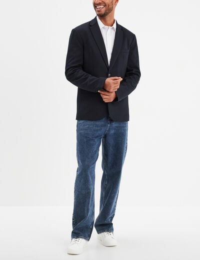 Veste costume boutonnée 1 poche buste bleu foncé homme