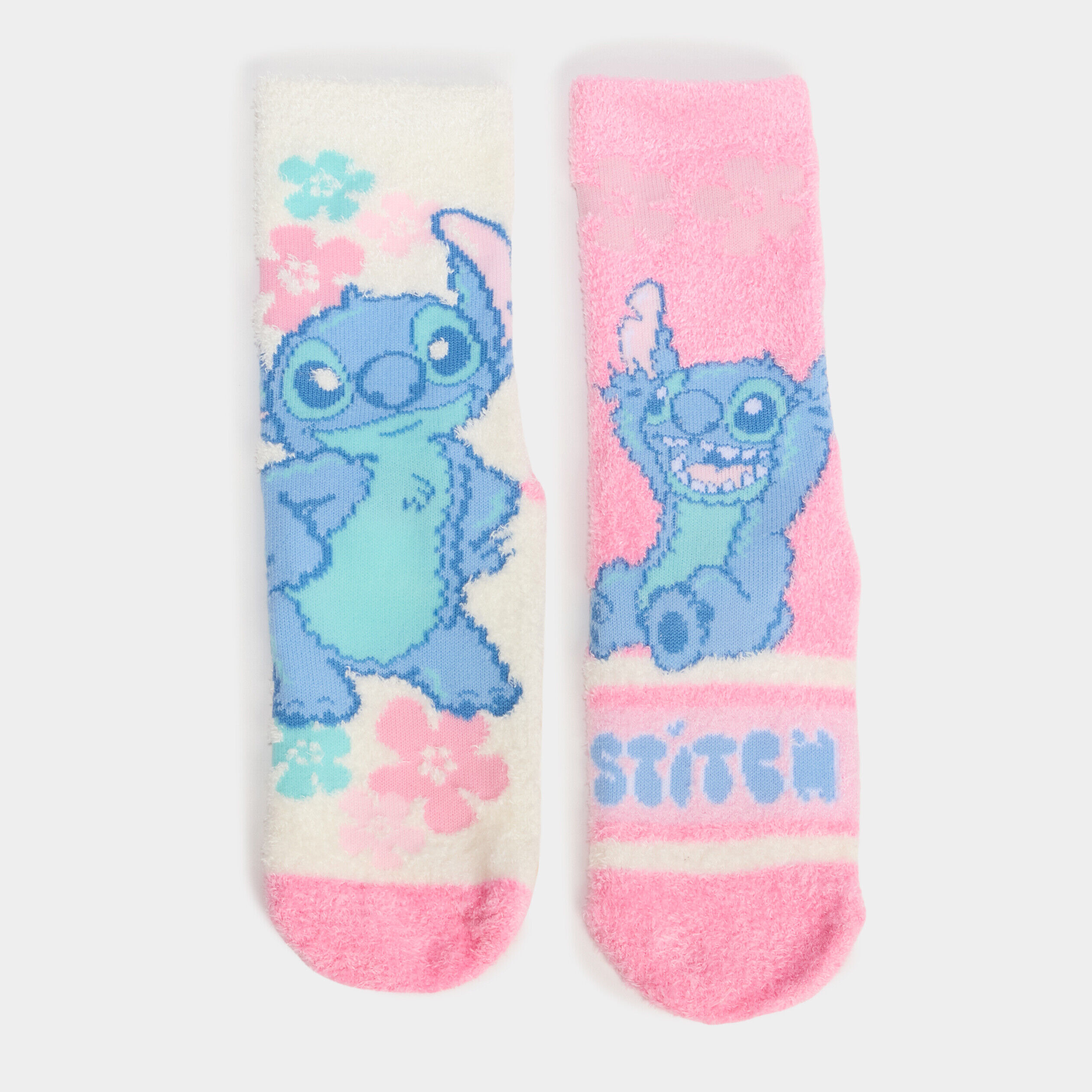 Lot 2 chaussettes d'intérieur Stitch multicolore fille