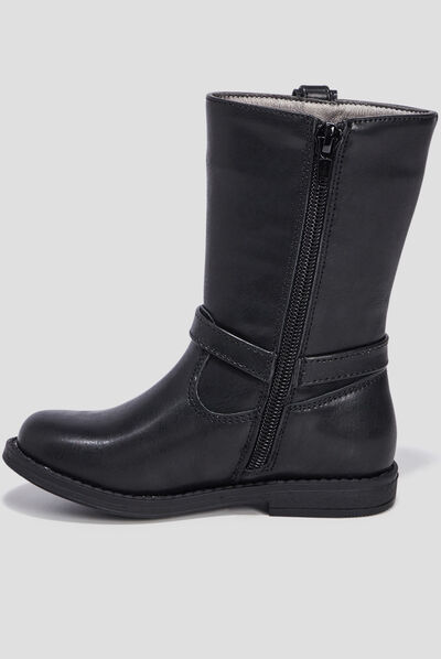 Bottes avec boucles noir fille