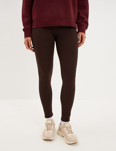 Legging taille haute marron fonc&eacute; femme