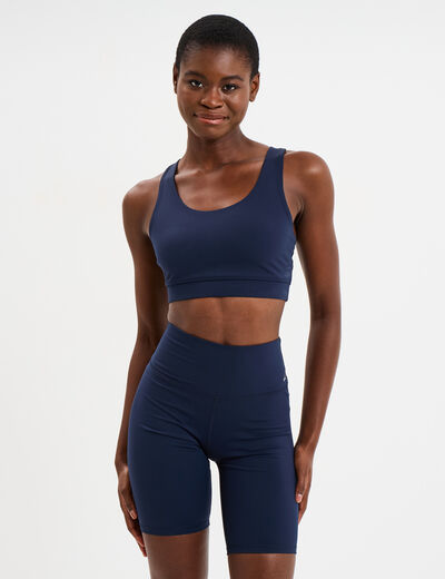 Brassi&egrave;re de sport dos nageur bleu marine femme