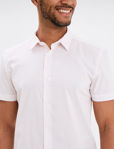 Chemise manches courtes coton rose pastel homme