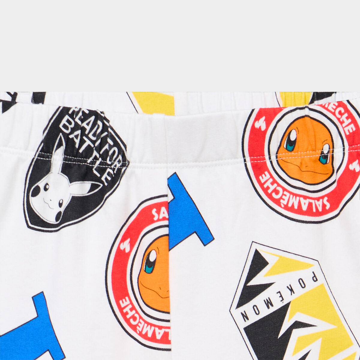 Short droit coton Pok&eacute;mon blanc gar&ccedil;on