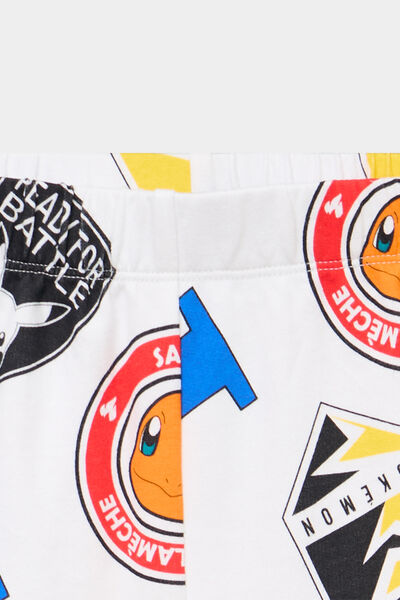 Short droit coton Pok&eacute;mon blanc gar&ccedil;on