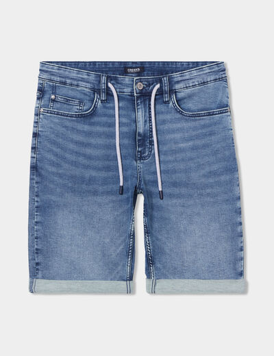 Bermuda droit à coulisse en jean Creeks denim stone homme