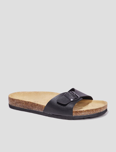 Mules avec boucles noir homme
