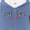 Sweat zipp&eacute; &agrave; capuche doubl&eacute; bleu gar&ccedil;on