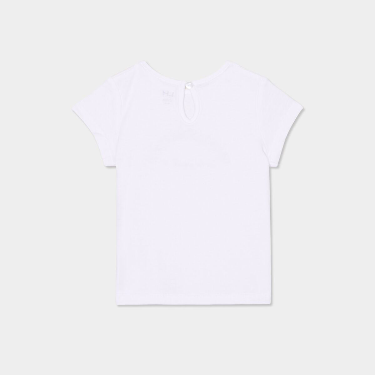 T-shirt manches courtes coton blanc b&eacute;b&eacute; fille