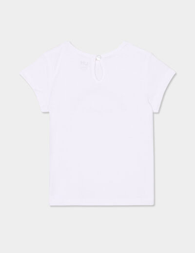 T-shirt manches courtes coton blanc bébé fille