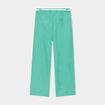 Pantalon large fluide ceinturé en lin vert menthe fille