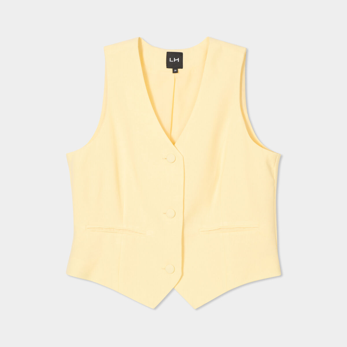 Veston sans manches jaune clair femme