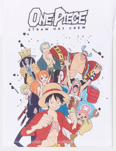 T-shirt manches courtes One Piece blanc garçon
