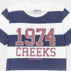 T-shirt manches courtes coton Creeks ecru garçon