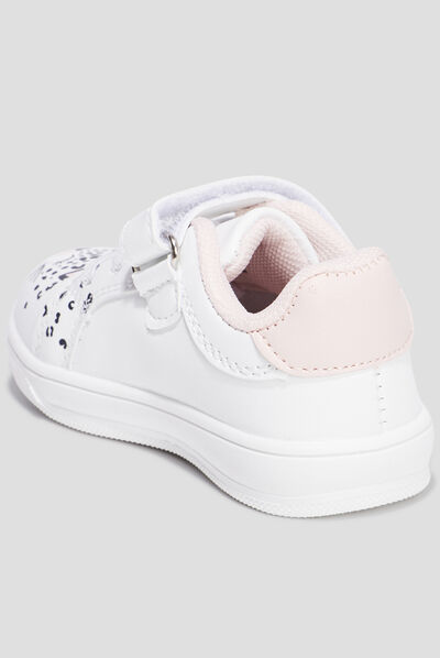 Tennis basses à scratchs blanc bébé fille