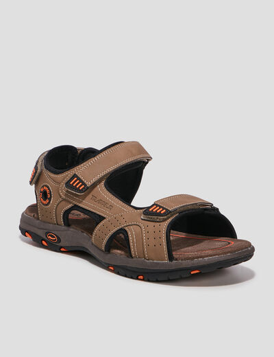 Sandales à scratchs beige homme