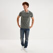 Polo slim manches courtes stretch vert kaki homme