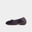 Chaussons ballerines aspect velours bleu gris femme