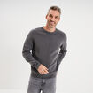 Pull col rond manches longues gris homme