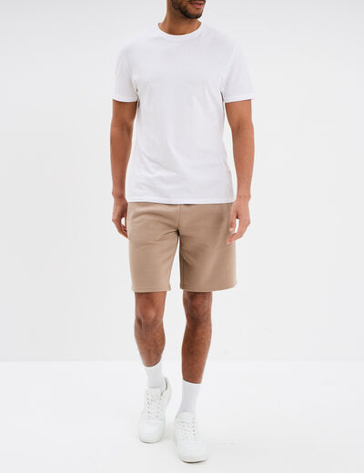 Short jogging molletonné droit taupe homme