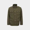 Veste droite col montant vert kaki homme