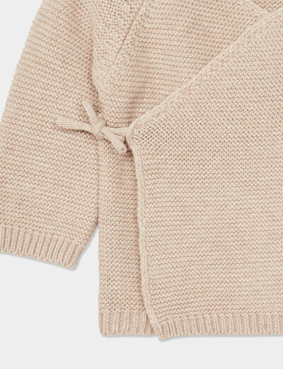 Brassière naissance tricot nouée coton taupe mixte