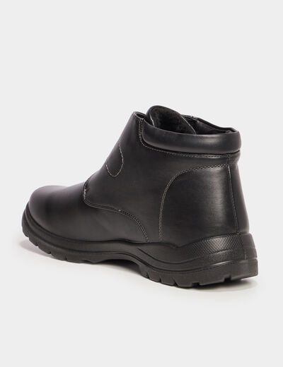 Bottines pied large noir homme