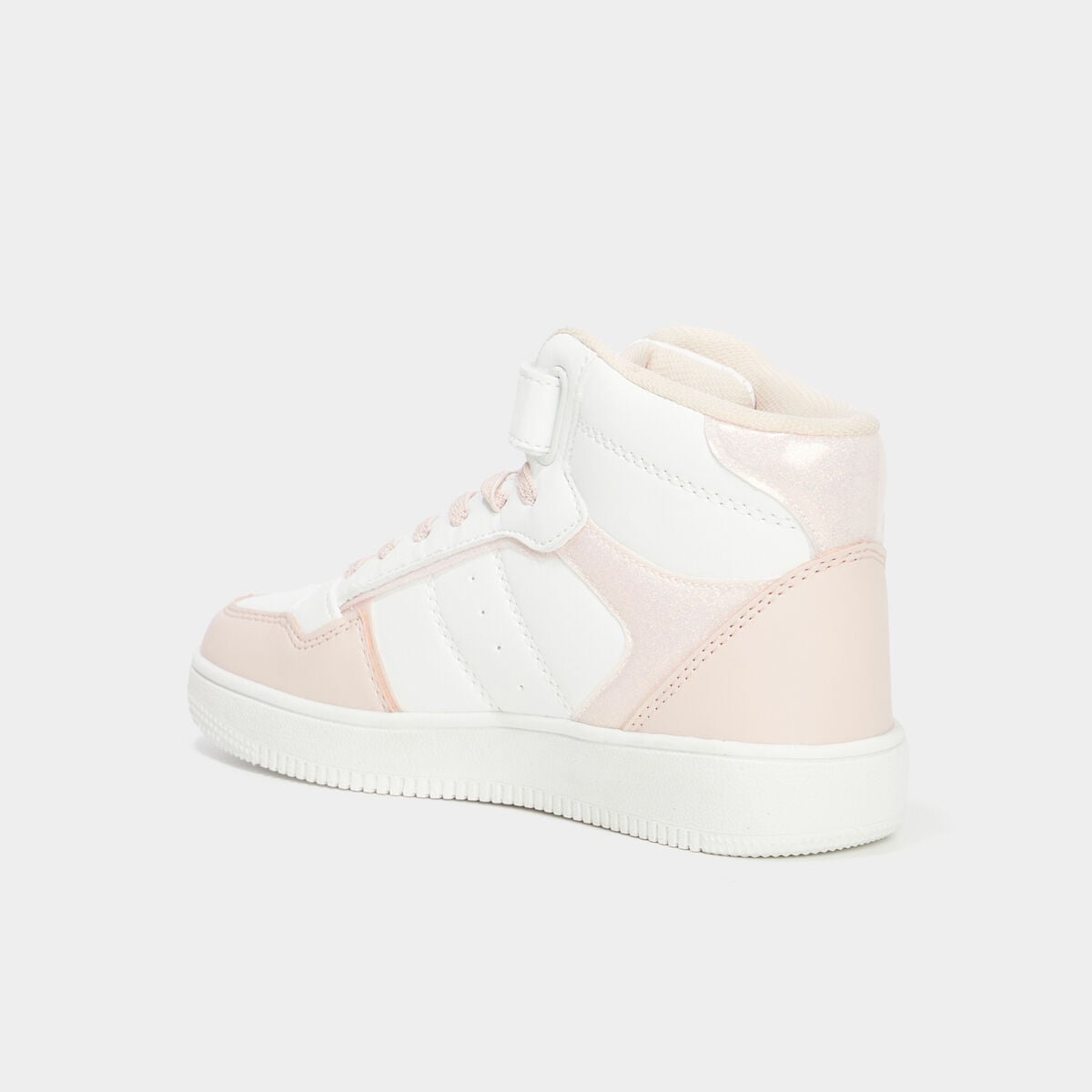 Baskets montantes &agrave; scratchs Iconic rose corail fille
