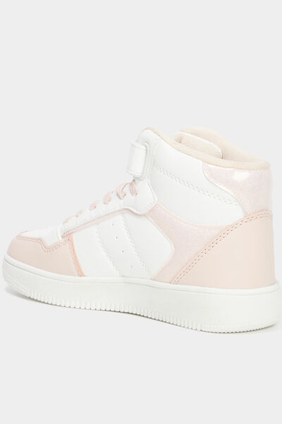 Baskets montantes &agrave; scratchs Iconic rose corail fille