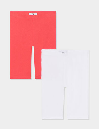 Lot 2 shorts courts rose fushia fille