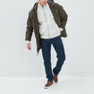 Gilet zippé avec torsades ivoire homme