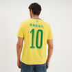 T-shirt maillot de football Br&eacute;sil coton jaune mixte