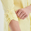 Chemise manches longues lin mélangé jaune clair homme