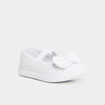 Ballerines toile &agrave; noeuds bout renforc&eacute; blanc fille