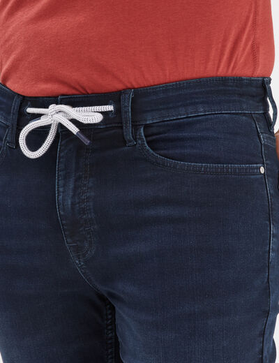 Bermuda droit à coulisse en jean Creeks denim blue black homme