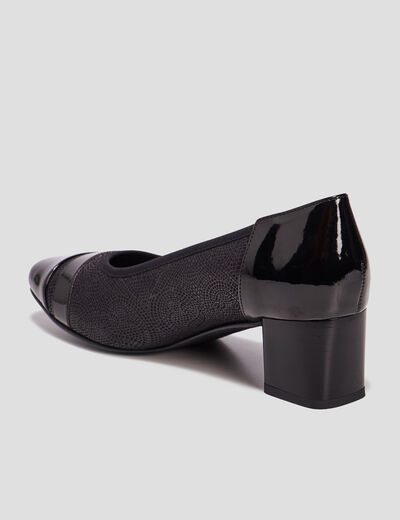 Escarpins à talons en cuir noir femme