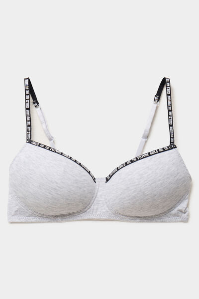 Soutien-gorge triangle padd&eacute; gris femme