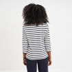 T-shirt manches 3/4 avec boutons coton ecru femme