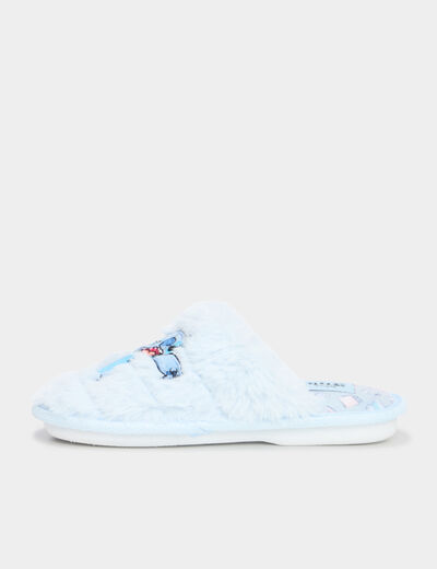 Chaussons mules fausse fourrure Stitch bleu fille