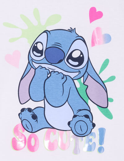 T-shirt manches courtes coton Stitch blanc fille