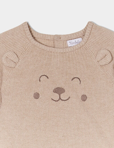 Ensemble 2 pièces tricot Kimbaloo taupe bébé garçon