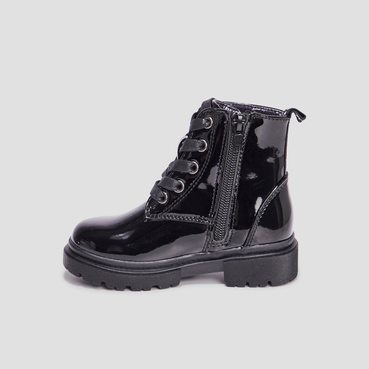 Bottines crant&eacute;es zipp&eacute;es Liberto noir fille