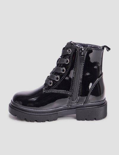 Bottines crantées zippées Liberto noir fille