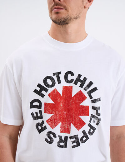 T-shirt coton Red Hot Chili Peppers blanc homme