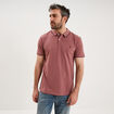 Polo piqu&eacute; coton manches courtes vieux rose homme
